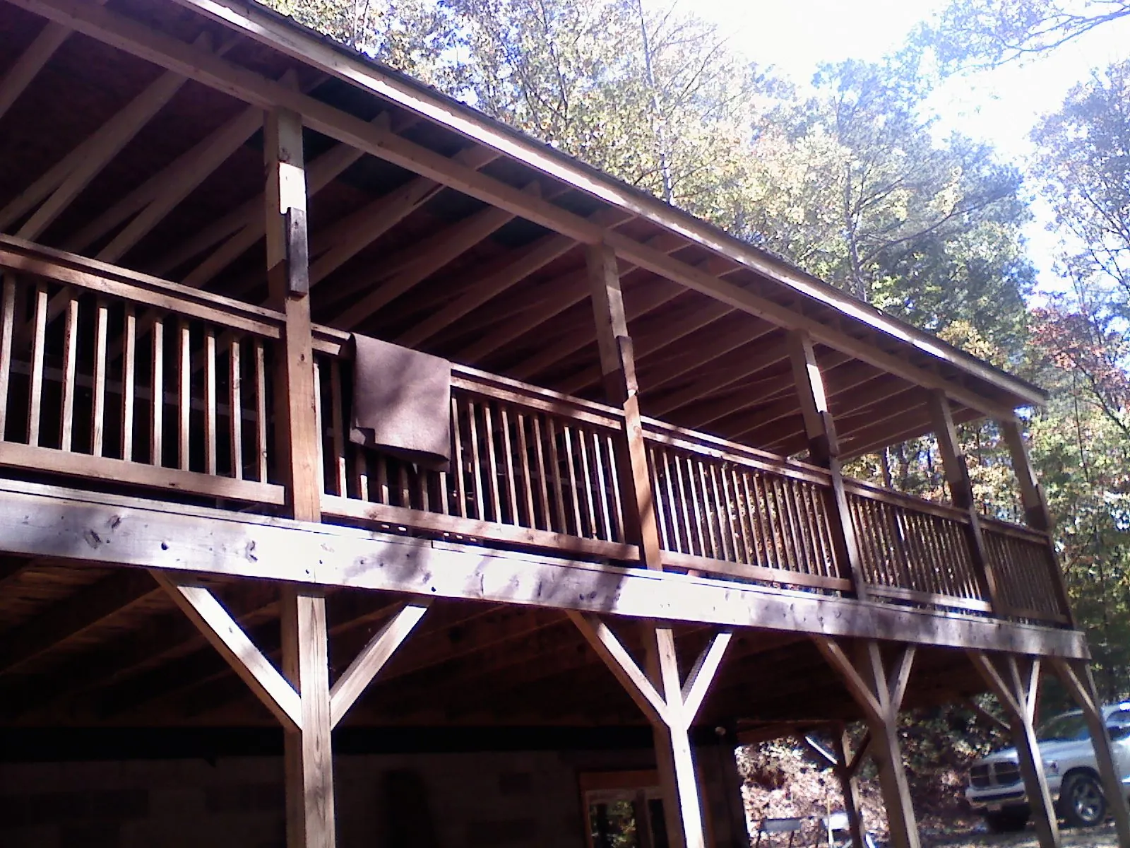 Timber framing under a new elevated porch and deck — Roof Leak Repair in Oldtown by Roofing Brothers